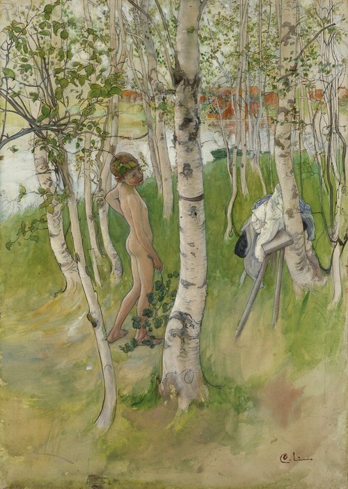 Nude Boy among Birches