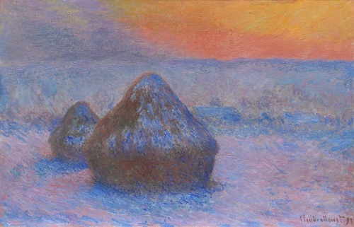 Stacks of Wheat (Sunset, Snow Effect)