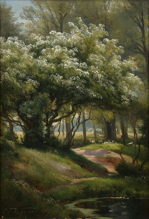 View from Jægersborg Dyrehave. 1889