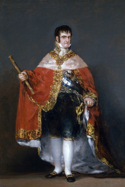 Portrait of Ferdinand VII of Spain in his robes of state 1814-1815