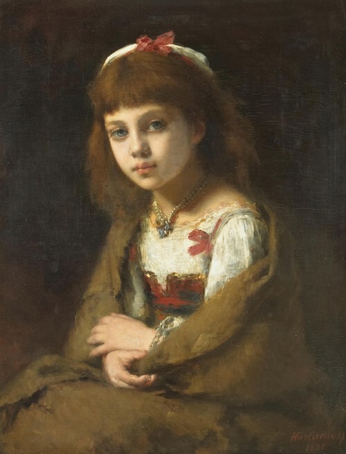 A Portrait of a Young Girl with a Pearl Necklace