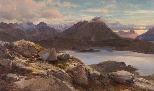 Vista dell'Austnesfjord sulle isole Lofoten, Norvegia