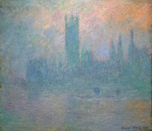 Houses of Parliament in the Mist
