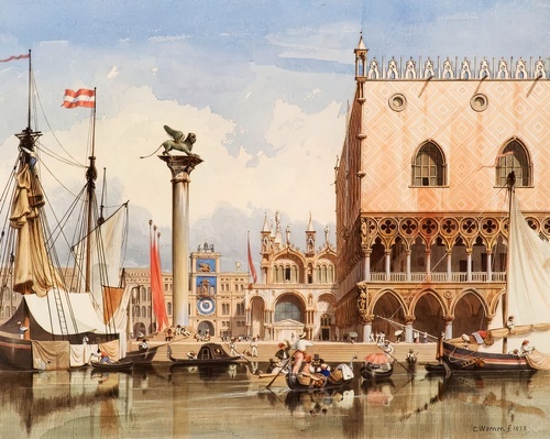 Venice Sailing Ships in Front of the Doge's Palace