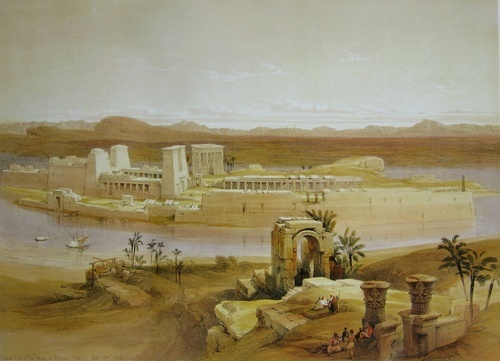 Philae, Egypt, as seen from Bigeh Island