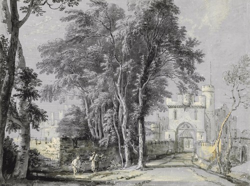 The gateway of St Donats Castle, Glamorgan, Wales
