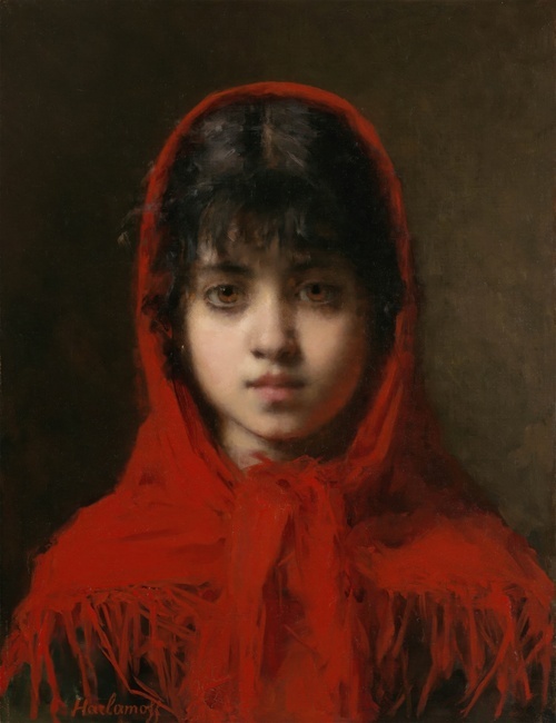 The Girl Wearing a Red Headscarf