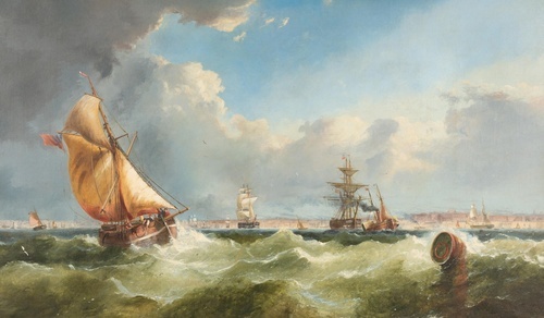 Blick auf das Meer mit einem Boot