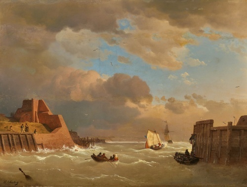 Fortified Harbour Entrance in Holland