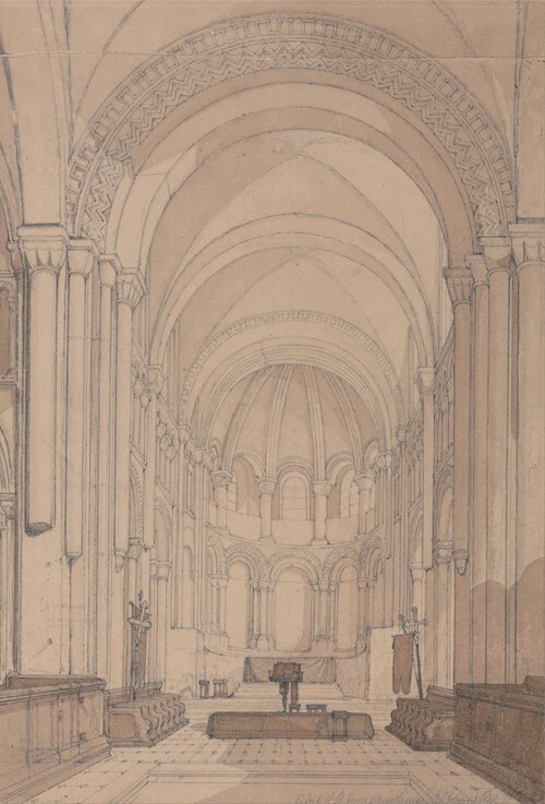 Extrémité Est de l'Église Abbatiale de Saint Georges de Bocherville, près de Rouen, Normandie