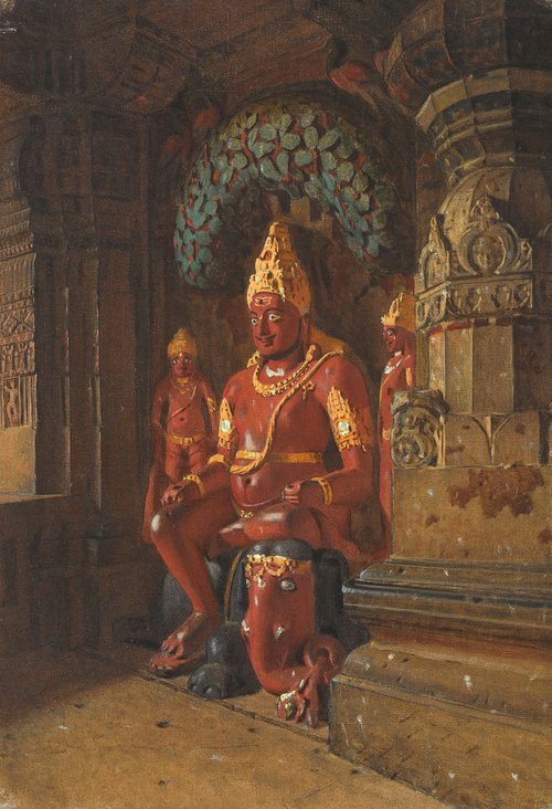 Statue of Vishnu in the Temple of Indra in Ellora