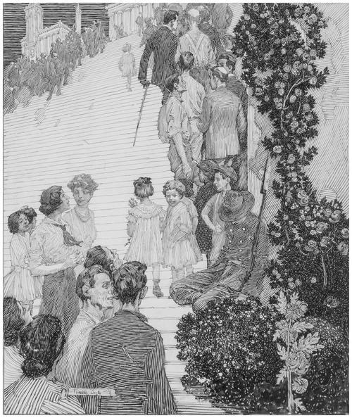 People Ascending Stairway