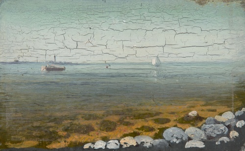 Boote auf dem Meer. Krim 1876