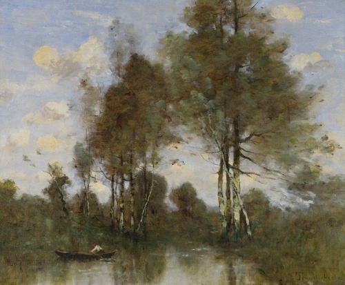 Boatman on a river
