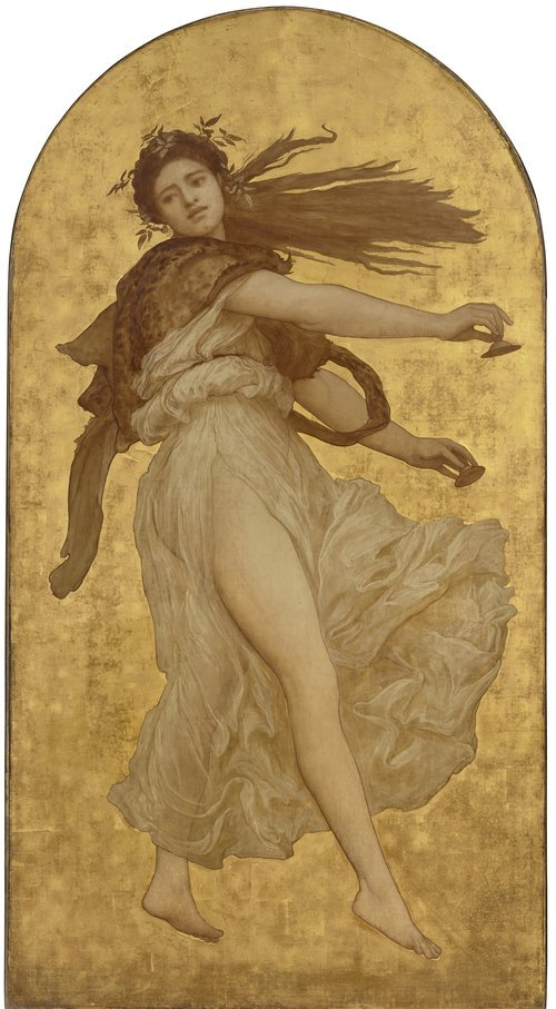 A Dancing Girl with Cymbals in a White Robe
