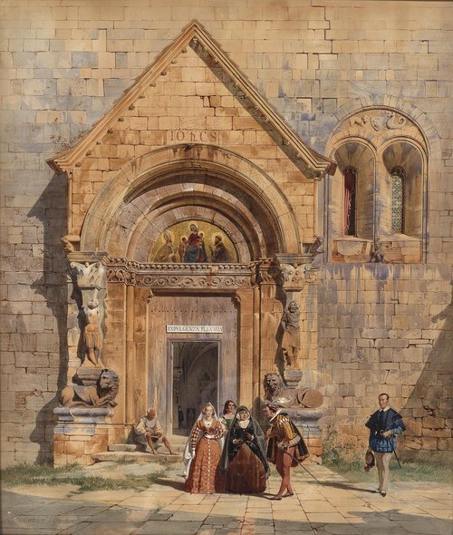 Church Portal and Group of People