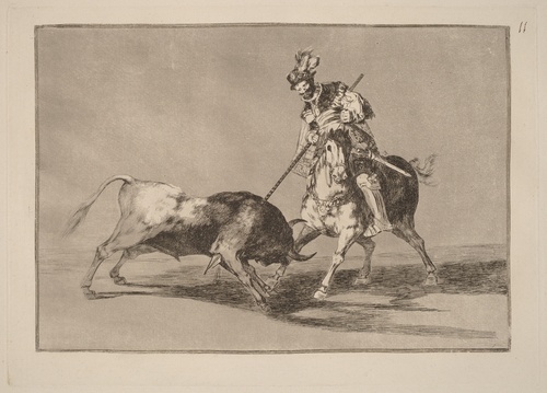 El Cid Campeador Thrusting at Another Bull