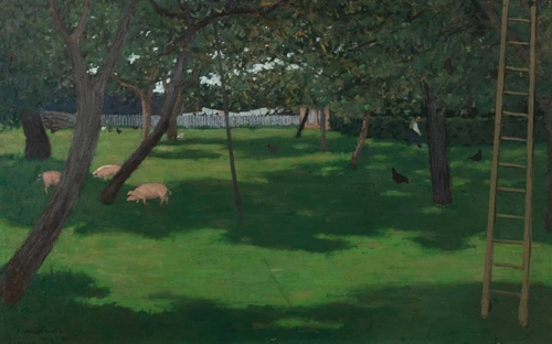 Orchard with Pigs