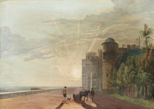The North Terrace of Windsor Castle, looking east at sunrise