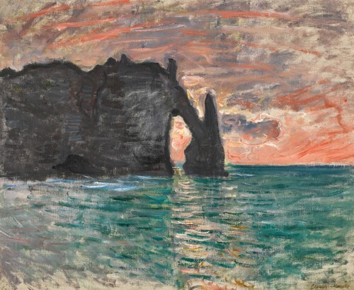 Étretat, gün batımı