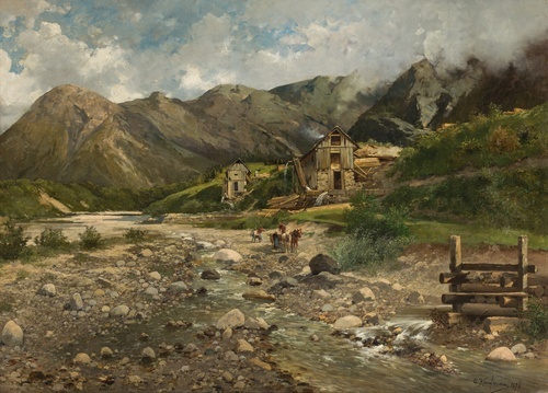Mountain Landscape with Sawmill 1896