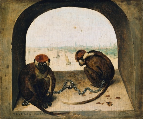 Two chained monkeys