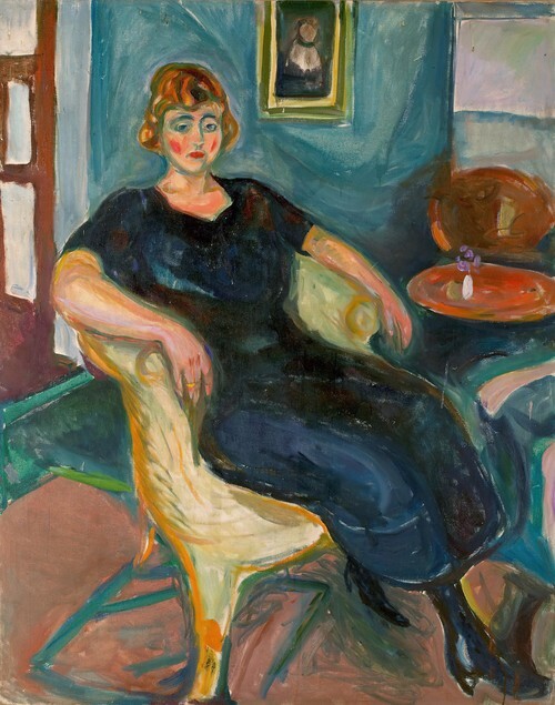 Model in Wicker Chair