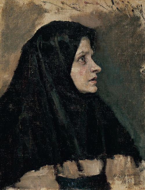 Head of a Woman in a Black Scarf