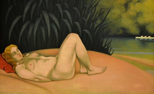 Sleeping Nude Woman by the Water