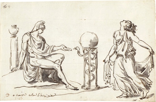Dancing Maenad and youth sacrificing to Aesculapius
