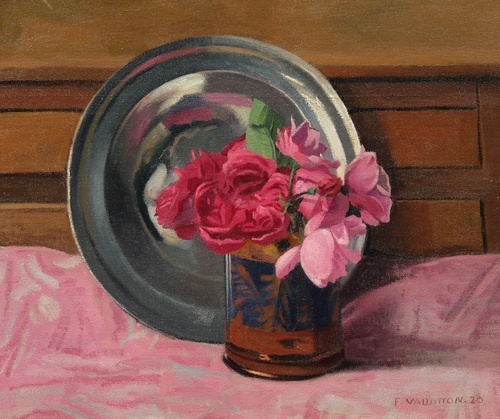 Roses and Pewter Dish