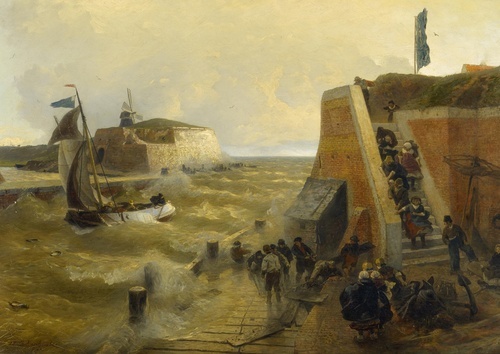 Harbor Entrance in Stormy Weather