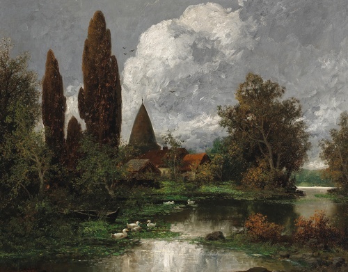 Ducks by the Village Pond