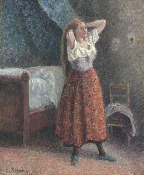 Woman Combing Her Hair