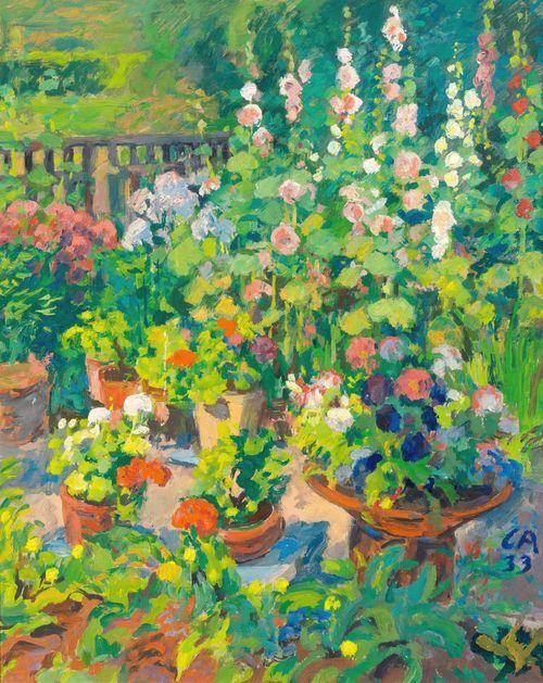 Garden with mallows