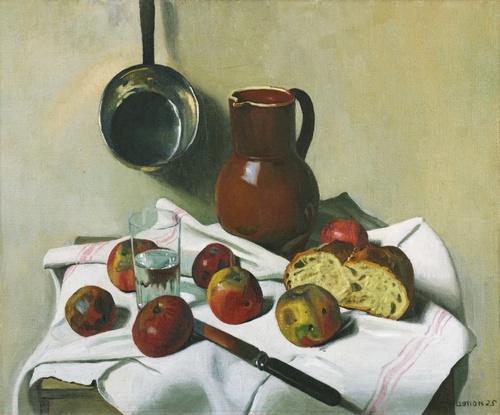 Apples, Jug, Glass of Water, and Tin Pan