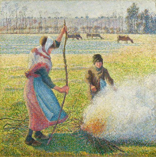 White Frost, Young Peasant Making Fire