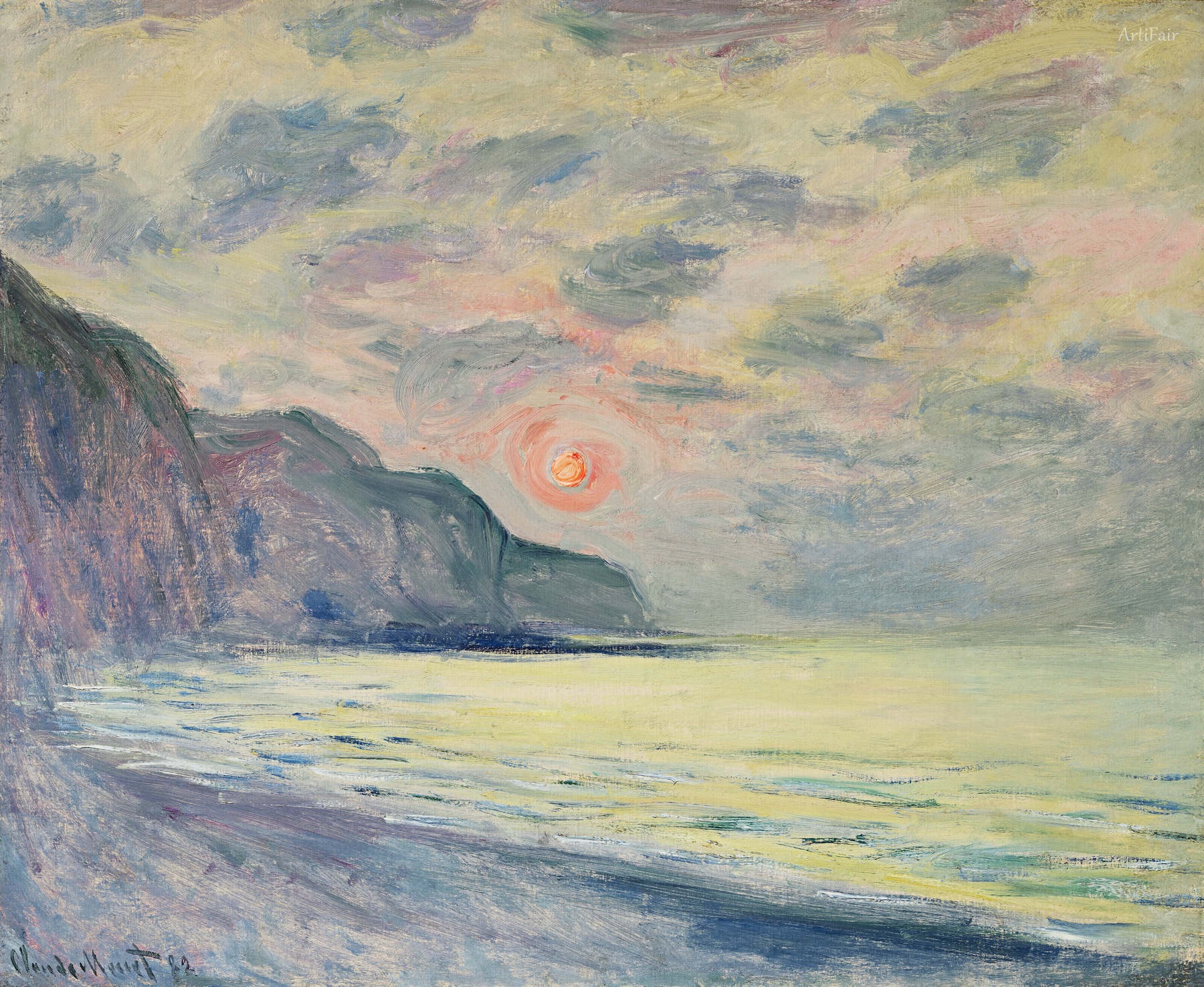 Sunset, Misty Weather, Pourville