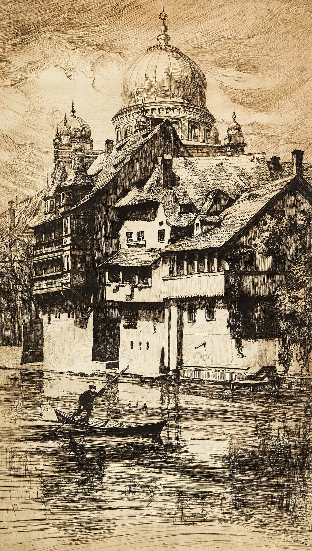 Old Houses on the Pegnitz, Nuremberg, 1909