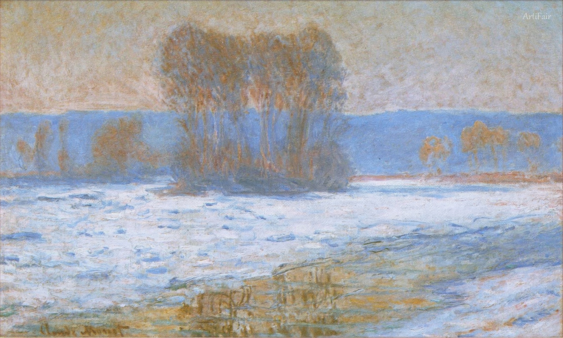 La Seine à Bennecourt en hiver