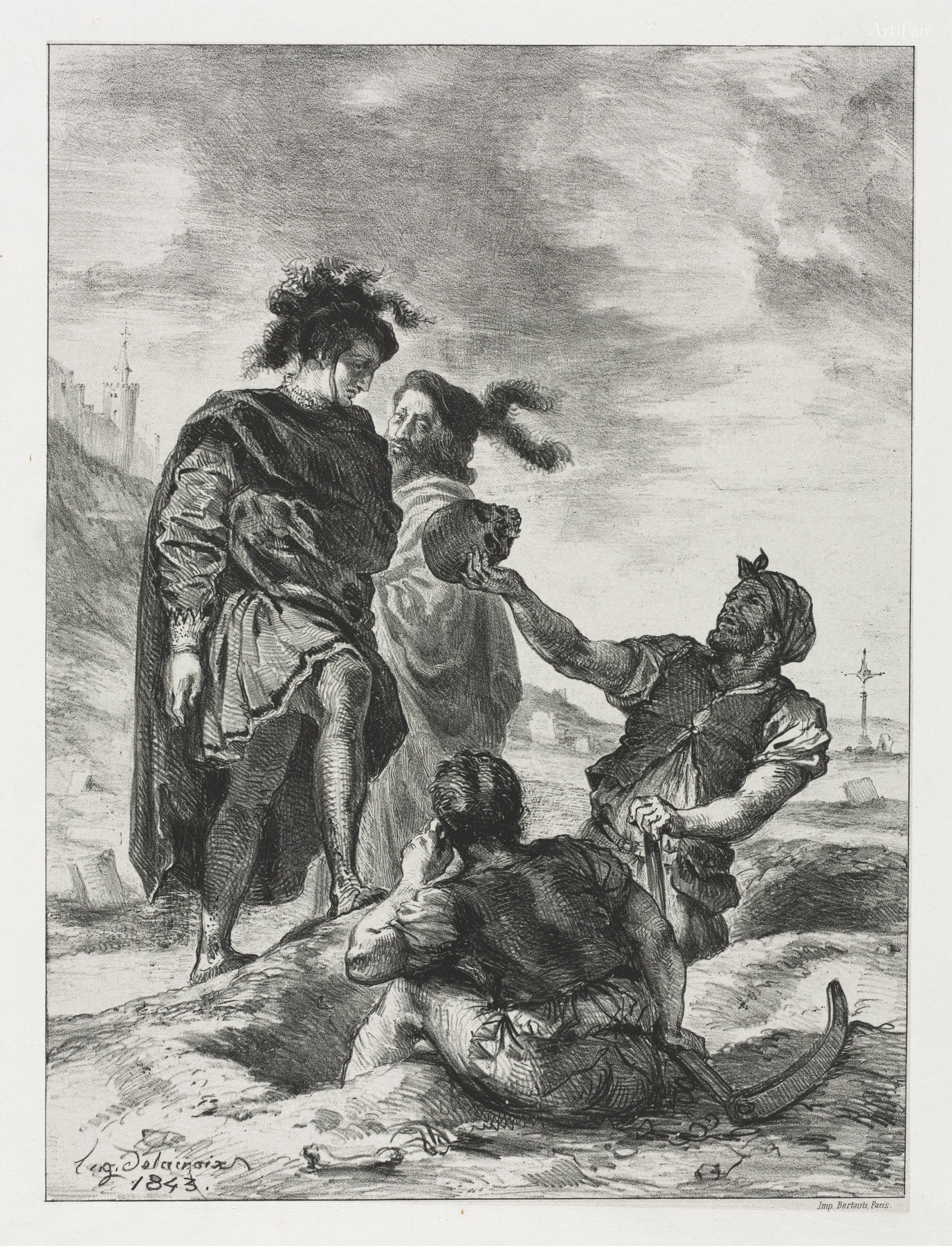 Hamlet and Horatio before the Gravediggers