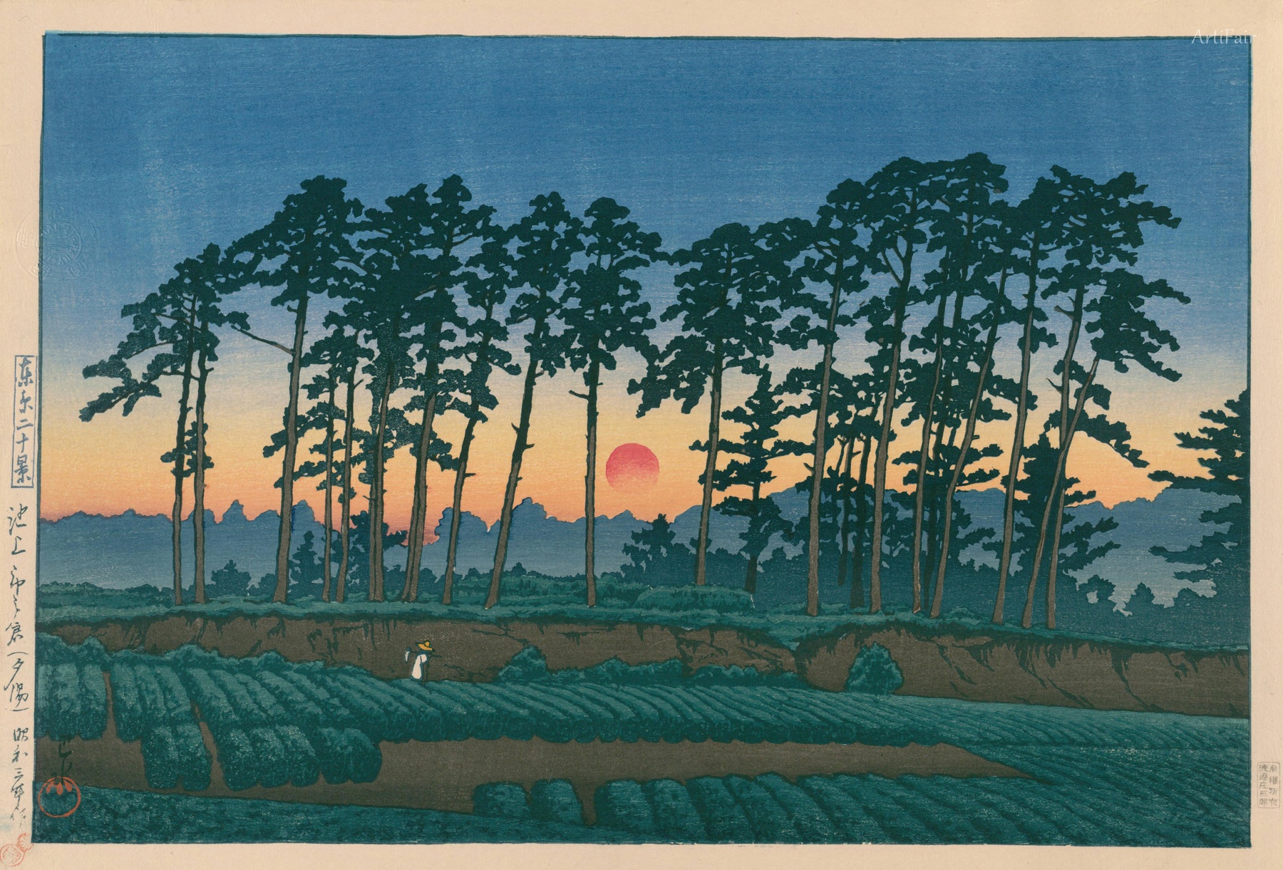 东京二十景 池上市之仓(夕阳)