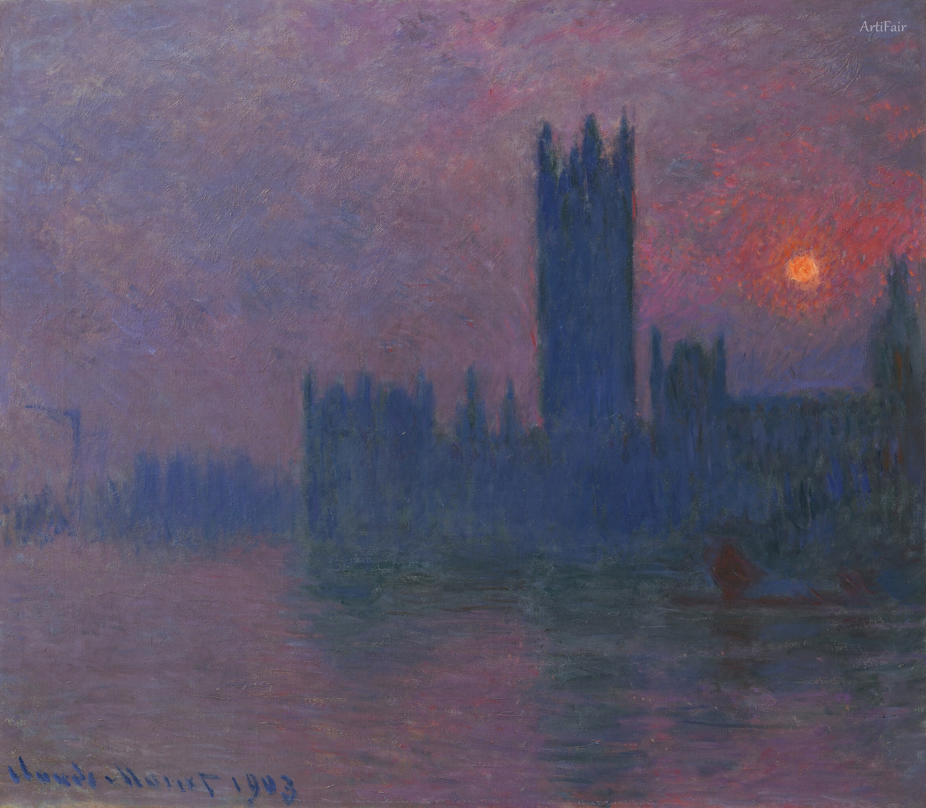 The Houses of Parliament at Sunset