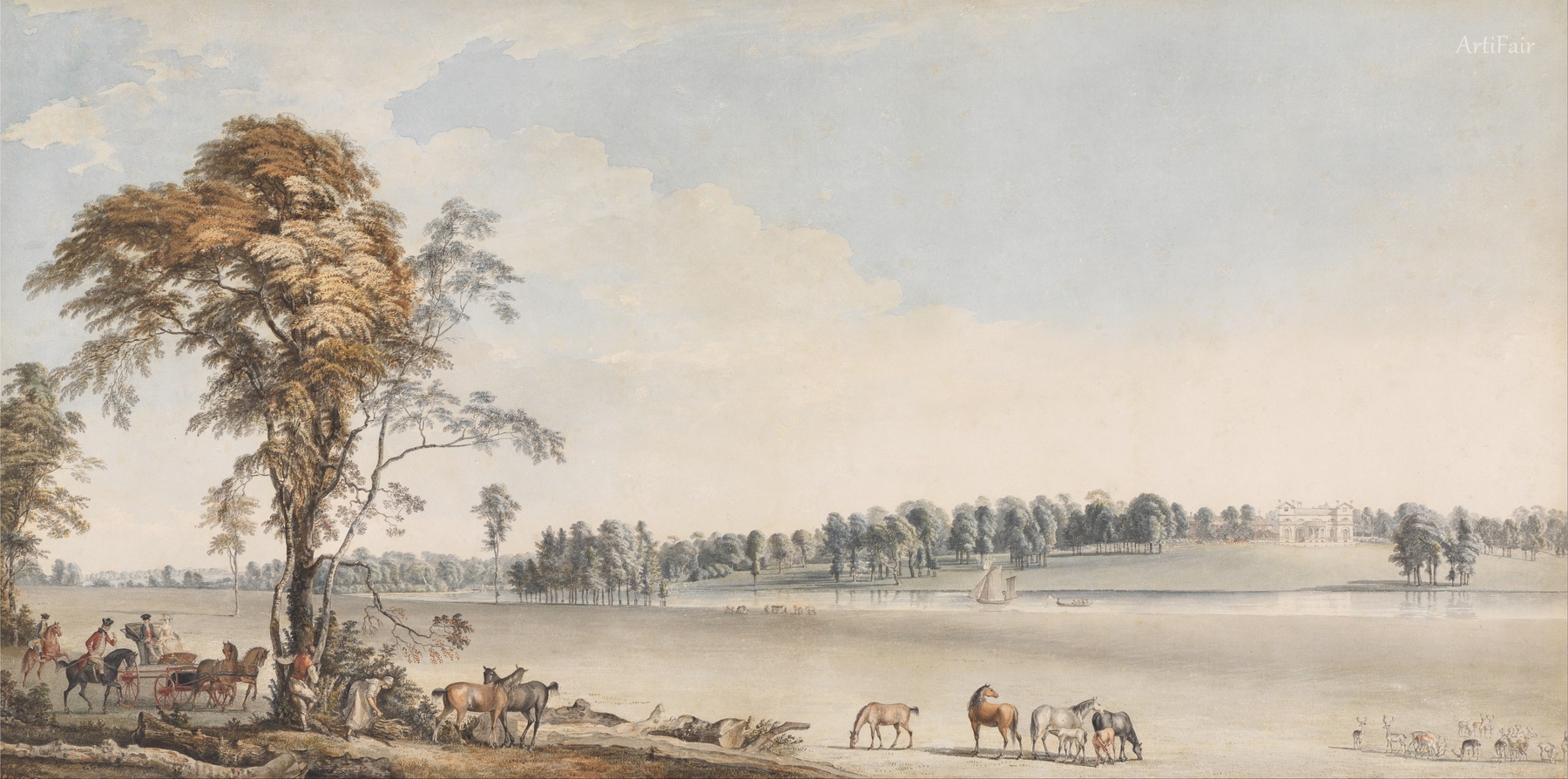 North West View of Wakefield Lodge in Whittlebury Forest, Northamptonshire 1767