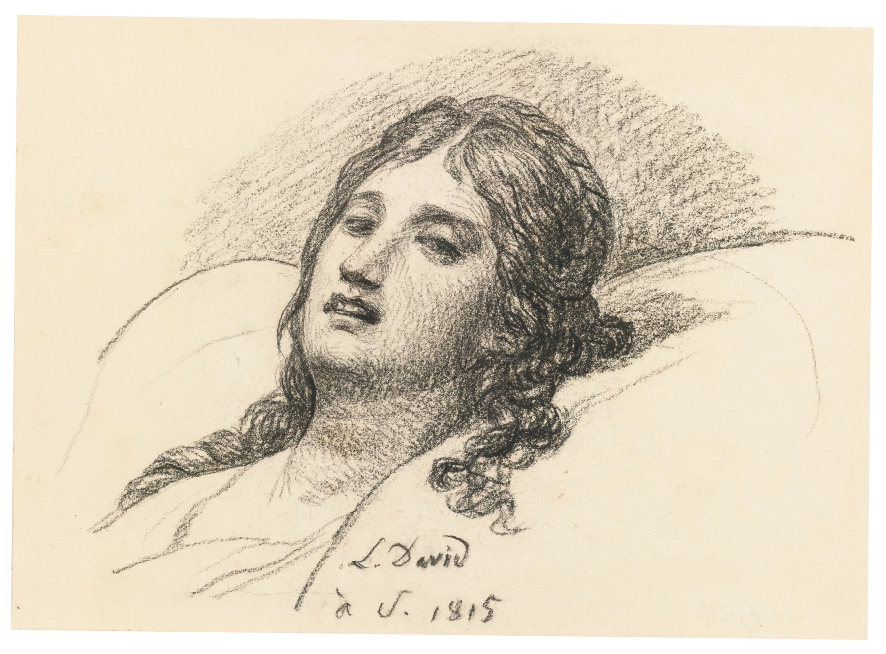 Study of a woman resting her head