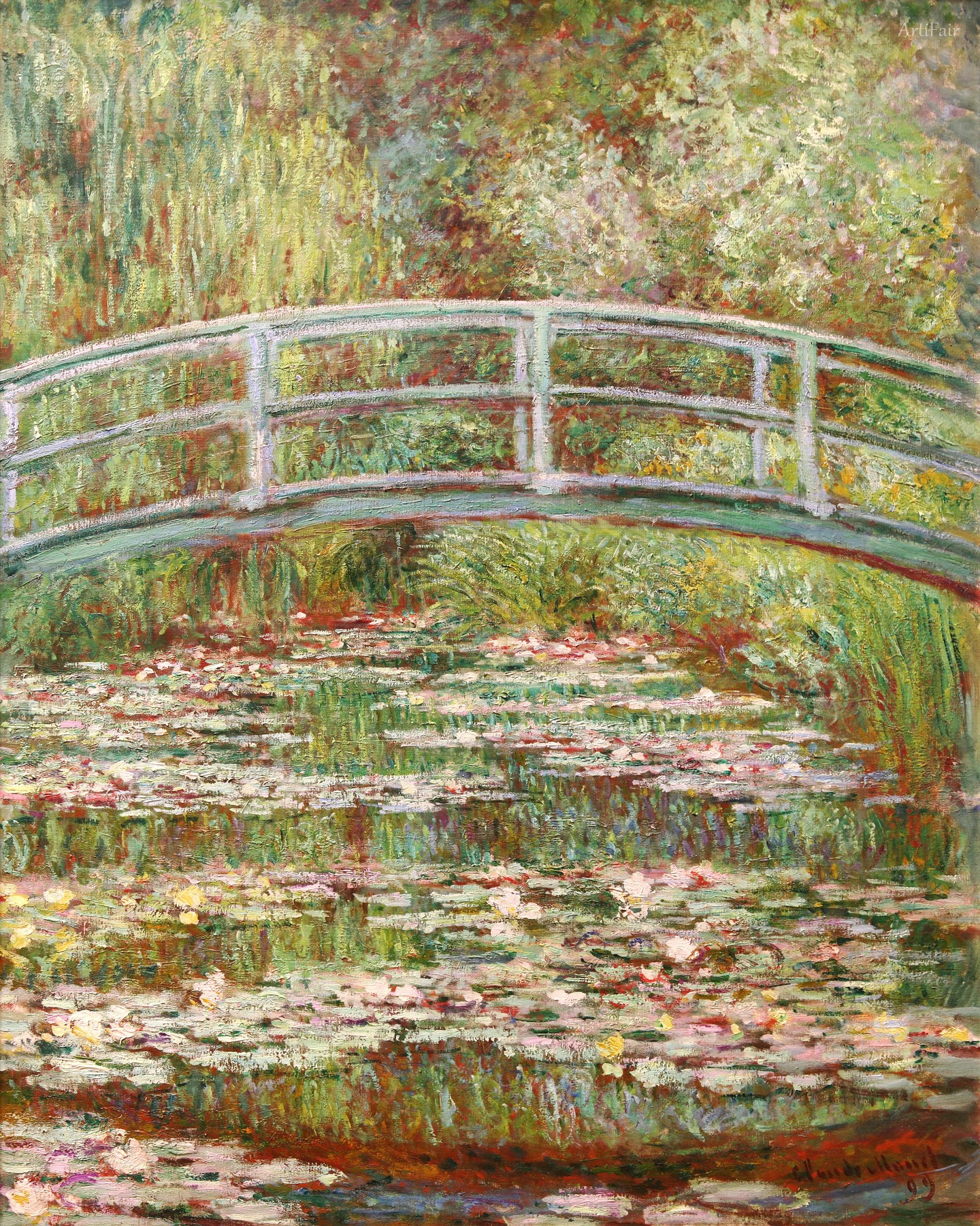 Bridge Over a Pond of Water Lilies
