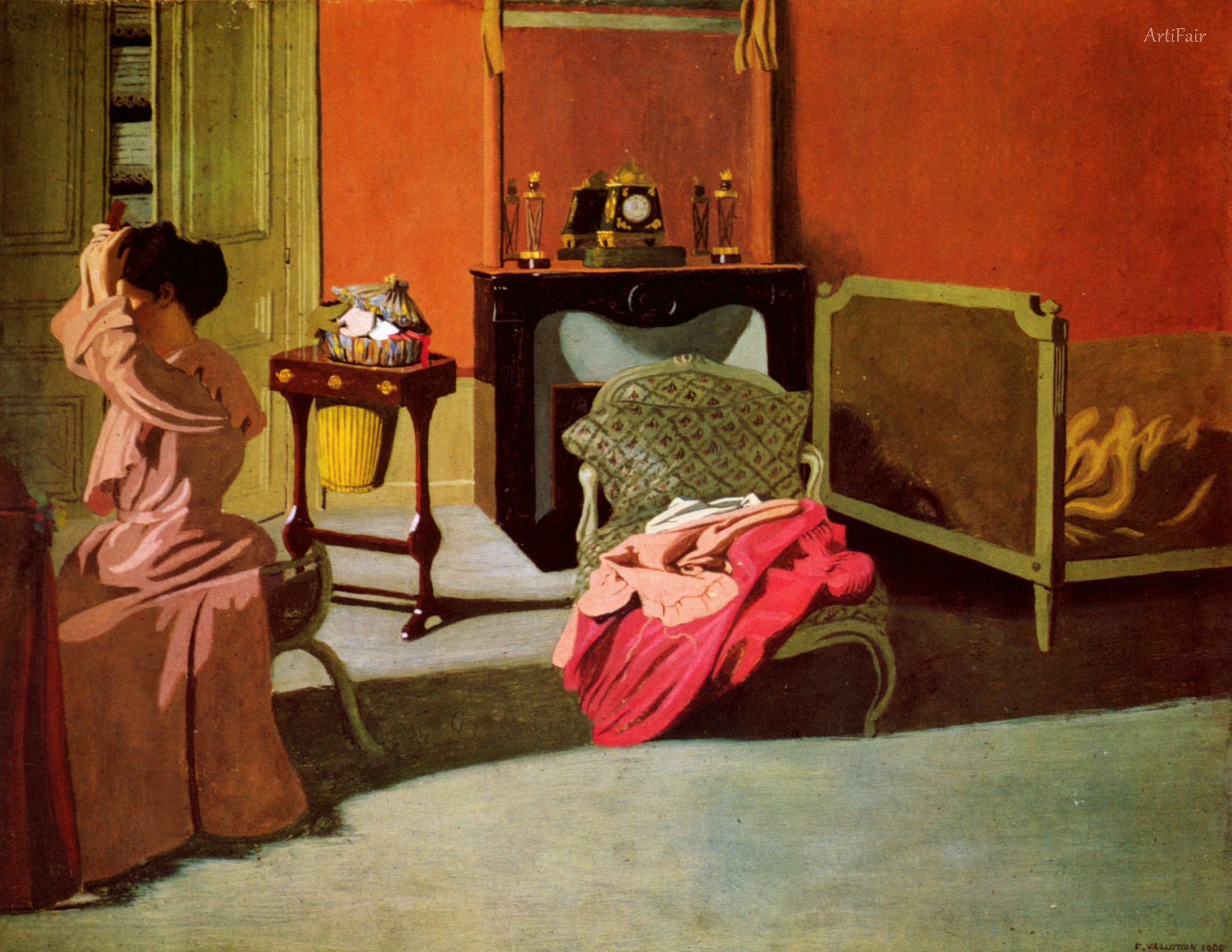 Woman Combing Her Hair