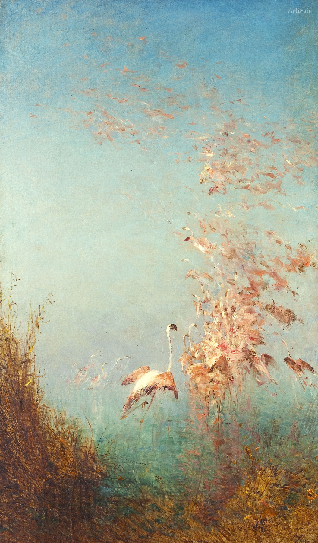 Flight of Pink Flamingos, Vaccarès Pond