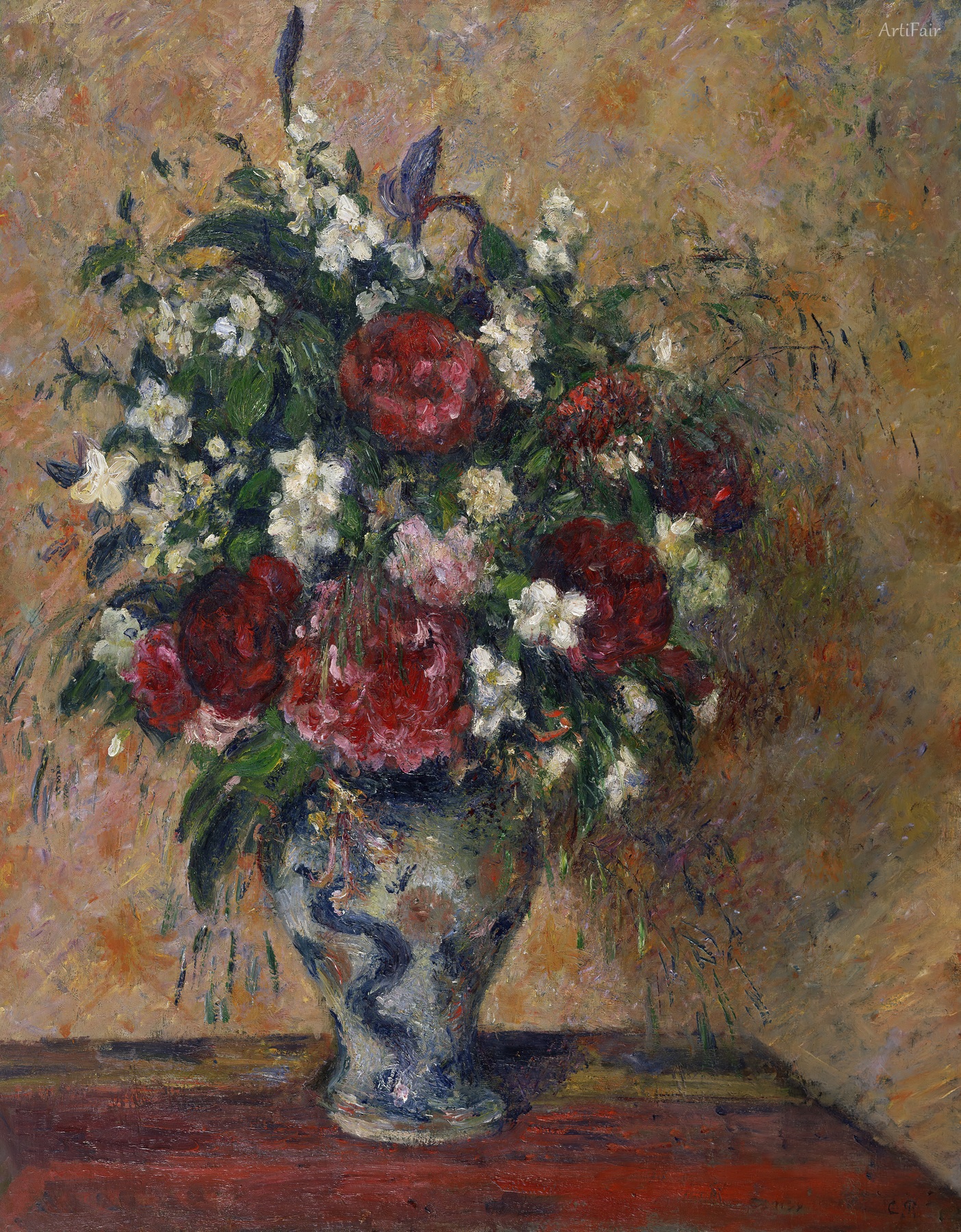 Still life with peonies and mock orange