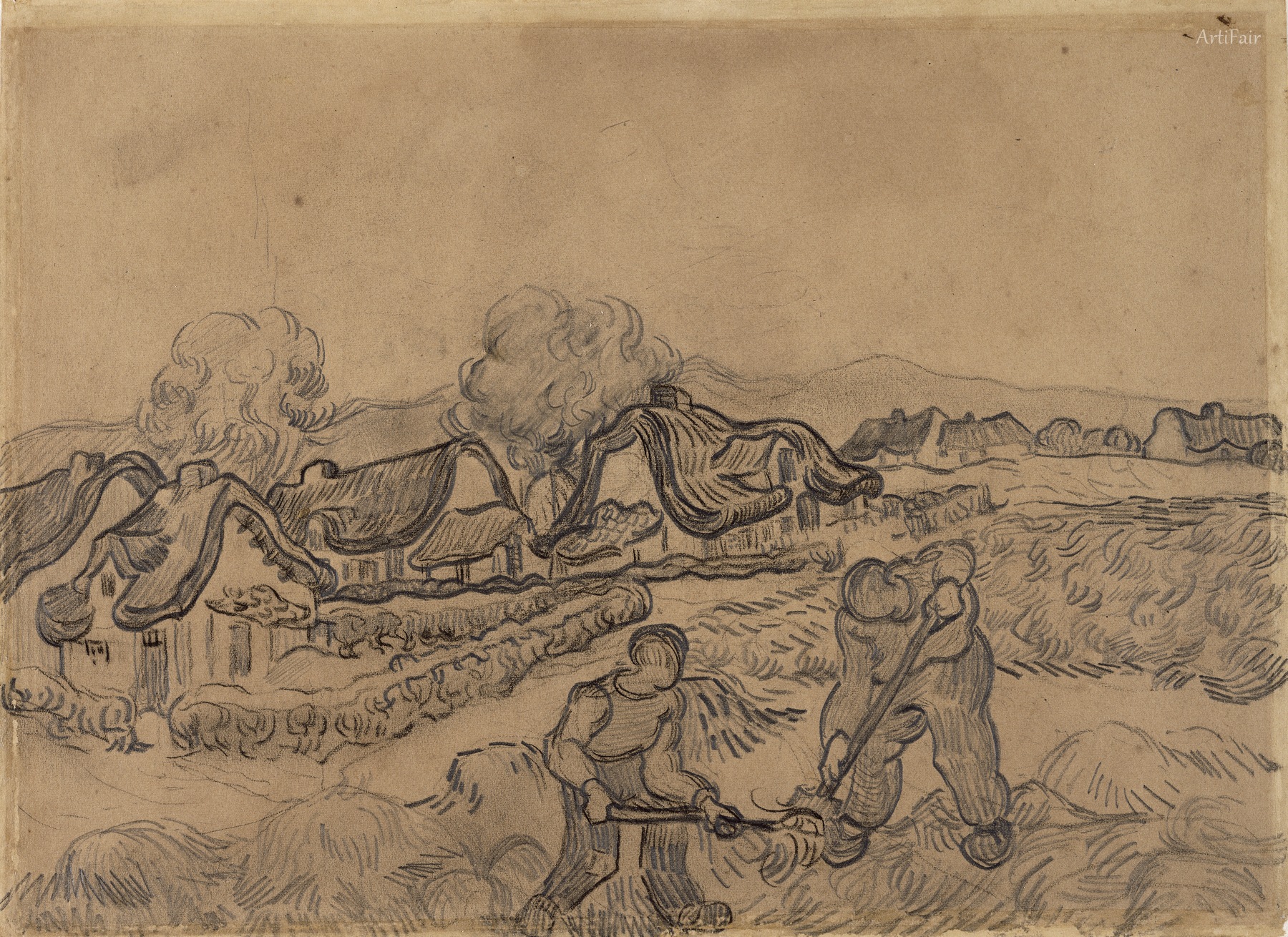 Landscape with Houses and Two Diggers